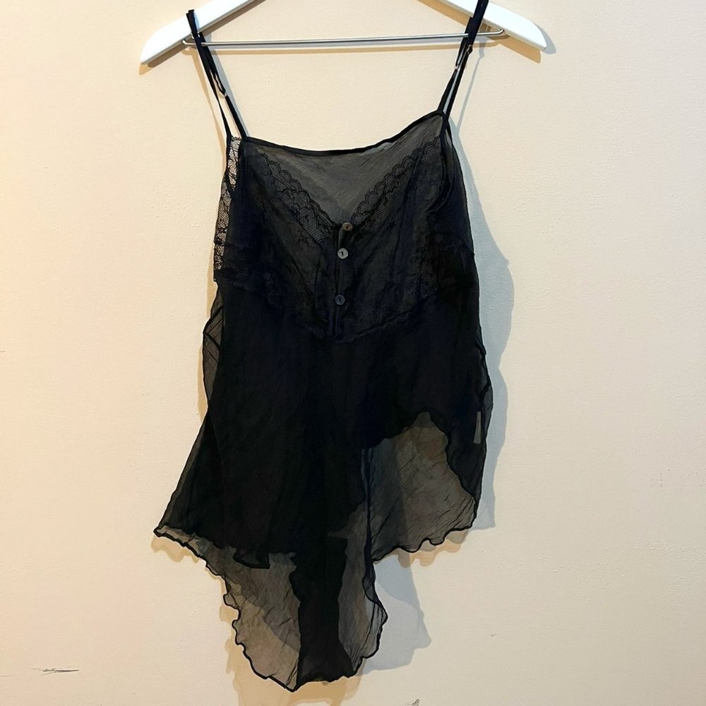 Mimi holiday black silk lace bodysuit NWOT